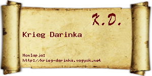 Krieg Darinka névjegykártya